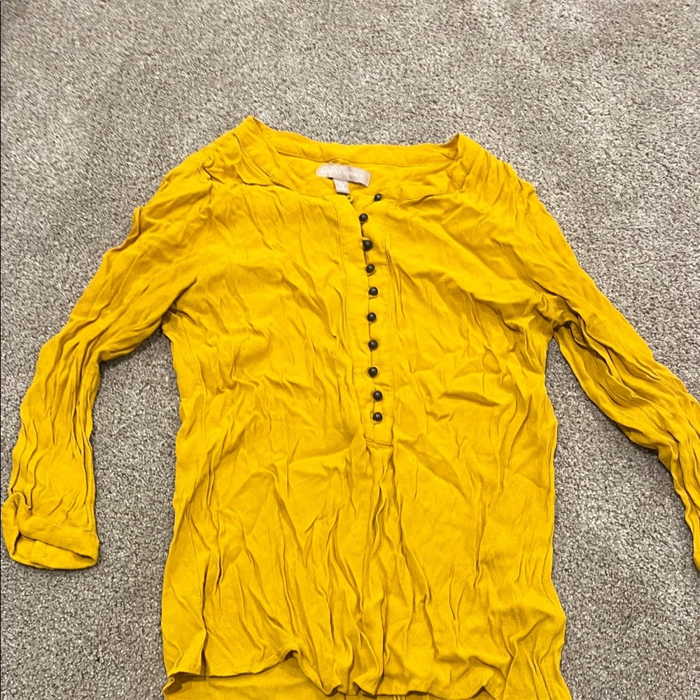 Banana Republic Mustard Button-Up Blouse